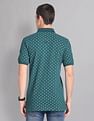 AD by Arvind Geometric Print Cotton Polo Shirt