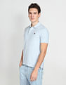 Flying Machine Pattern Knit Cotton Polo Shirt