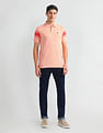 Arrow Sports Striped Sleeve Solid Polo Shirt