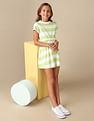 U.S. Polo Assn. Kids Girls Striped Fit And Flare Dress