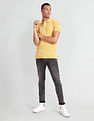 Flying Machine Solid Cotton Polo Shirt