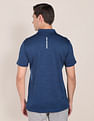 USPA Active Men Blue Heathered Polyester Polo Shirt
