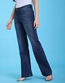 Flying Machine Women Mid Rise Bootcut Style Stone Wash Jeans