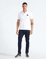 Flying Machine Solid Appliqued Logo Polo Shirt