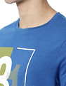 AD by Arvind Crew Neck Typographic Print Cotton T-Shirt
