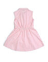 U.S. Polo Assn. Kids Girls Vertical Striped Fit And Flare Dress