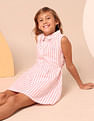 U.S. Polo Assn. Kids Girls Vertical Striped Fit And Flare Dress