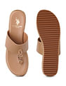 U.S. Polo Assn. Women Toe Separator Alessia Wedge Sandals