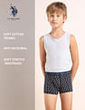 USPA Innerwear Boys Mid Rise Cotton Spandex Trunks - Pack Of 3