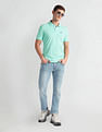 Arrow Sports Solid Patterned Collar Polo Shirt