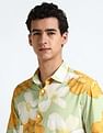 Flying Machine Spread Collar Floral Print Shirt