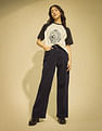 Flying Machine Women High Rise Cargo Jeans