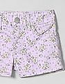 GAP Girls Purple 1969 Floral Denim Shortie