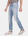 Calvin Klein Men Blue Slim Tapered Fit Cotton Stretch Ripped Jeans