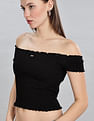 Tommy Hilfiger Regular-Fit Cotton Off-Shoulder Neck Crop Tops