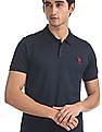 U.S. Polo Assn. Blue Mercerized Cotton Polo Shirt