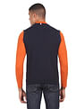 Tommy Hilfiger Men Navy Pure Cotton Basket Weave Sweater Vest
