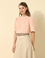 U.S. Polo Assn. Women Yoke Embroidered Top