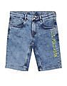 U.S. Polo Assn. Kids Acid Wash Logo Embroidered Denim Shorts