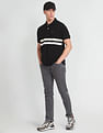 Arrow Sports Horizontal Stripe Cotton Polo Shirt