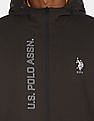 U.S. Polo Assn. Zip Up Hooded Brand Print Sweatshirt