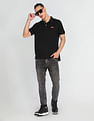 Flying Machine Solid Cotton Polo Shirt