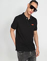 Flying Machine Solid Cotton Polo Shirt