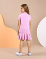 U.S. Polo Assn. Kids Girls Knife Pleat Cotton Dress