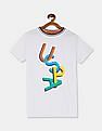U.S. Polo Assn. Kids Boys White Brand Print Crew Neck T-Shirt