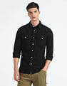 Flying Machine Patch Pocket Solid Shirt