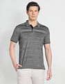 Arrow Sports Ribbed Collar Horizontal Stripe Polo Shirt