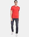 Calvin Klein Men Red Slim Fit Solid Organic Cotton T-Shirt