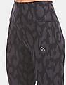 Calvin Klein Women Black And Grey Allover Animal Print 7/8 Active Leggings