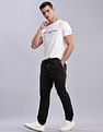 Tommy Hilfiger Mens Black Solid Jogger