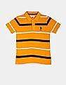 U.S. Polo Assn. Kids Ribbed Collar Stripe Pique Polo Shirt