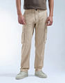 Flying Machine Mid Rise Relaxed Tapered Fit Cargo Trouser
