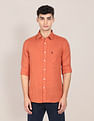 U.S. Polo Assn. Spread Collar Solid Casual Shirt