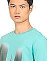 Aeropostale Men Turquoise Crew Neck Graphic Print T-Shirt