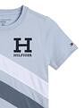 Tommy Hilfiger Boys Blue Diagonal Striped T-Shirt