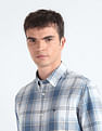 Flying Machine Tartan Check Herringbone Shirt