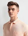 Arrow Patch Pocket Solid Polo Shirt
