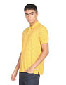 Flying Machine Abstract Print Cotton Polo Shirt