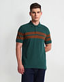 Arrow Sports Horizontal Stripe Cotton Polo Shirt