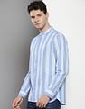 Tommy Hilfiger Mandarin Collar Vertical Stripe Shirt