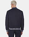 U.S. Polo Assn. Men Navy Stand Collar Brand Printed Bomber Jacket