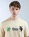 Flying Machine Aplliqued Pattern Color Of Home T-Shirt