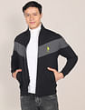 U.S. Polo Assn. High Neck Zip Up Colour Block Sweatshirt