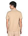 Calvin Klein Men Beige Cotton Stretch Tipped Pique Polo Shirt