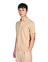 Calvin Klein Men Beige Cotton Stretch Tipped Pique Polo Shirt