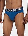 Calvin Klein Underwear Men Dark Blue Elasticized Waist Statement Hipster Briefs